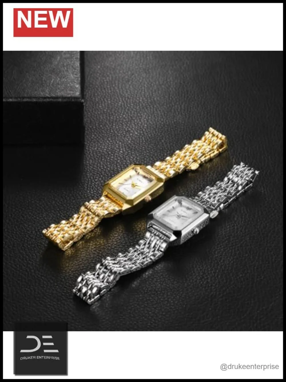 Women's Square Bracelet Watch Stainless Steel Strap Analog Quartz Elegant Wrist
